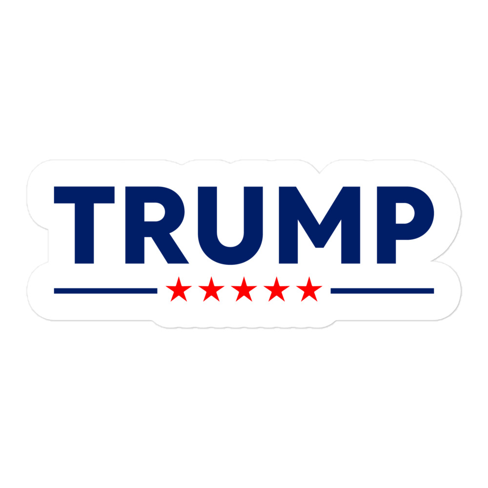 Blue Trump with Red Stars | Bubble-free stickers